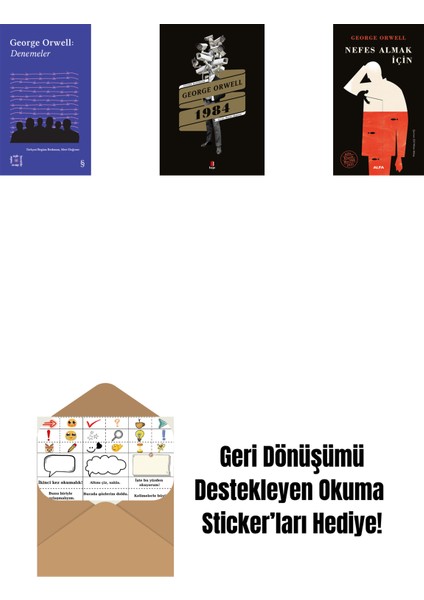 Everest Açıkhava 24 - Denemeler + 1984 + Nefes Almak Için (Ciltli) + Okuma Sticker'ları
