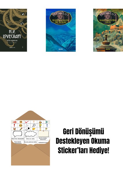 H.p. Lovecraft - Bütün Romanları (Ciltli) + Bilinmeyen Kadath'a Düş Yolculuğu + Charles Dexter Ward Vakası + Okuma Sticker'ları
