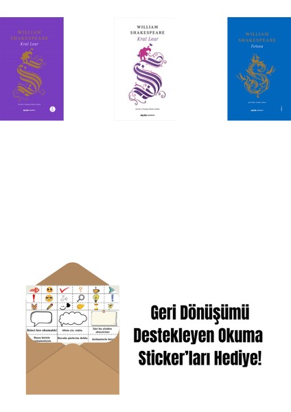 Kral Lear (Ciltli) + Kral Lear + Bir Yazdönümü Gecesi Rüyası (Ciltli) + Okuma Sticker'ları