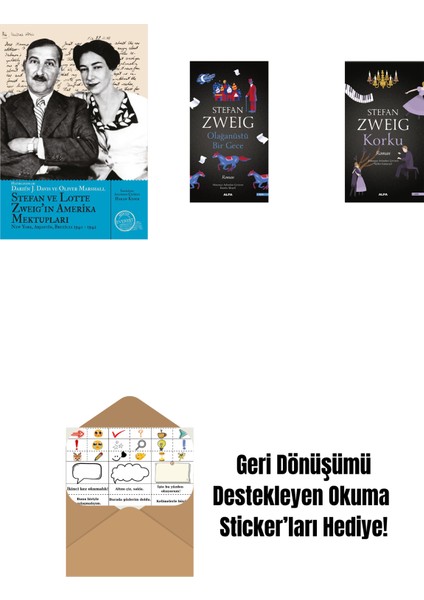 Stefan ve Lotte Zweig’ın Amerika Mektupları + Olağanüstü Bir Gece + Korku + Okuma Sticker'ları