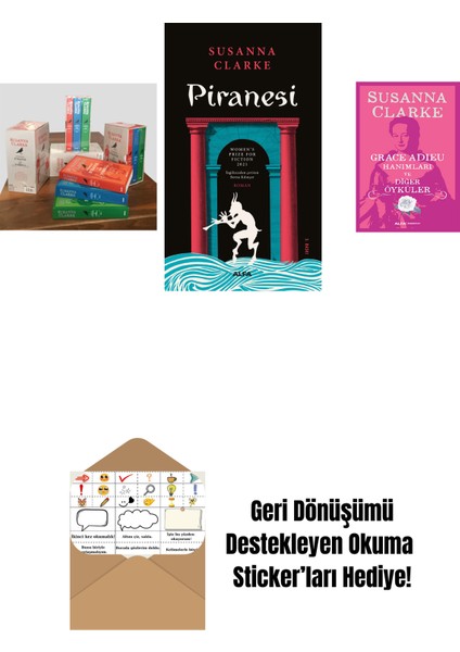 Jonathan Strange ve Bay Norrell - 3 Kitap Takım (Kutulu Set) + Piranesi + Grace Adieu Hanımları ve Diğerleri + Okuma Sticker'ları
