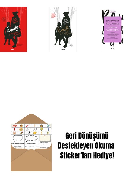 Emile Ya Da Eğitim Üzerine (Ciltli) + Emile Ya Da Eğitim Üzerine + Toplum Sözleşmesi + Okuma Sticker'ları
