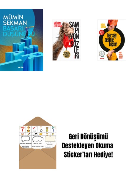 Başarı Düşünürü + Şampiyon Sözleri + Her Şey Seninle Başlar + Okuma Sticker'ları