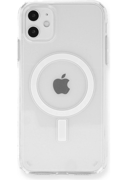 Newface iPhone 11 Kılıf Magneticsafe Şeffaf Silikon - Şeffaf