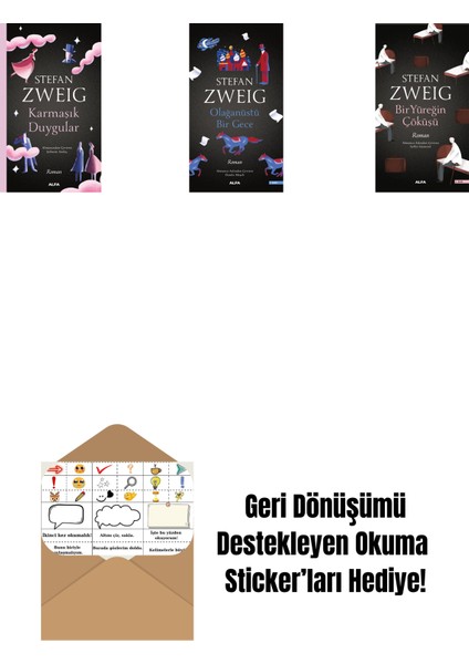 Karmaşık Duygular + Olağanüstü Bir Gece + Bir Yüreğin Çöküşü + Okuma Sticker'ları