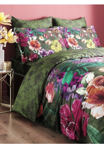 Nevresım Takımı Saten Linen Serisi Rozena 160X220