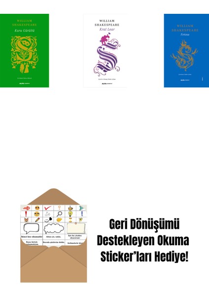 Kuru Gürültü (Ciltli) + Kral Lear + Bir Yazdönümü Gecesi Rüyası (Ciltli) + Okuma Sticker'ları