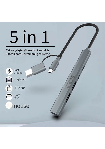 IUTP-06T 15CM Tip-C+Usb=>1*usb3.0+2*usb2.0+ PD100W fiyatları