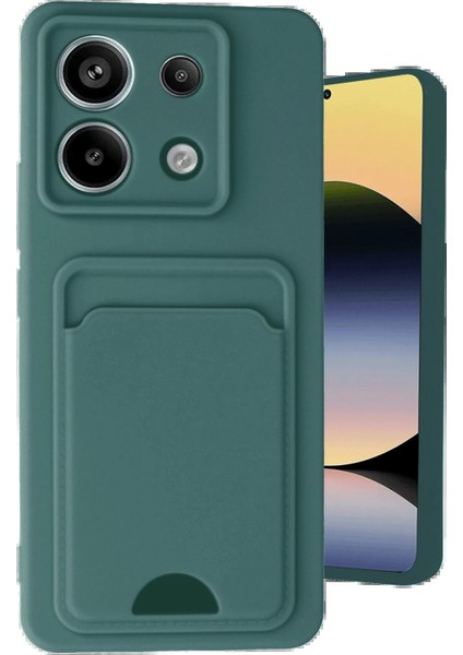 Newface Xiaomi Redmi Note 13 Pro 5g Kılıf Kelvin Kartvizitli Silikon - Koyu Yeşil