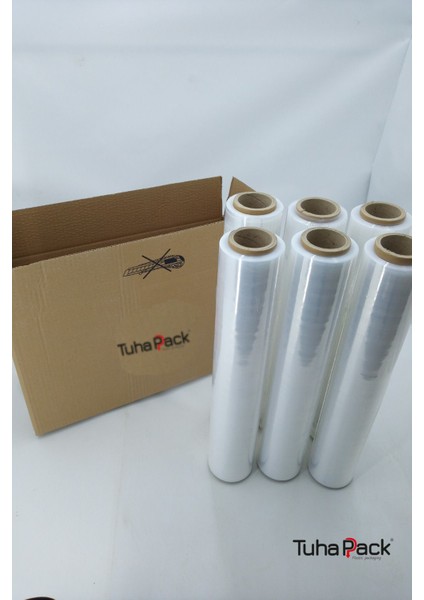 Streç Film 50CM x 300M 6 Adet, Şeffaf, 23 Mikron, 2500 Gr, Dayanıklı Eşya, Koli ve Palet Streci fırsatları