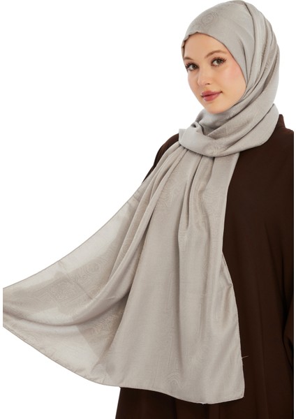 Monogram Etnik Desen Şal - Bej