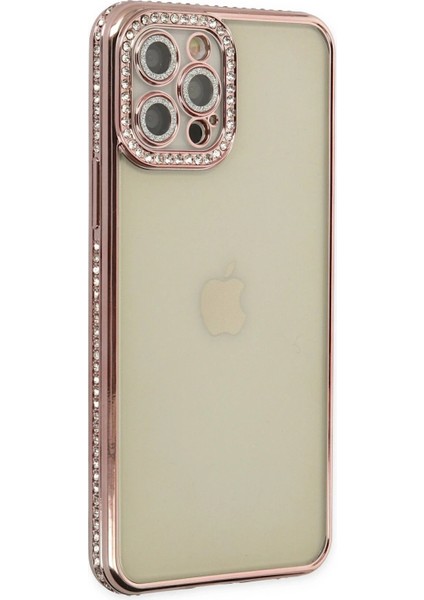 Newface iPhone 12 Pro Kılıf Joke Taşlı Silikon - Pembe