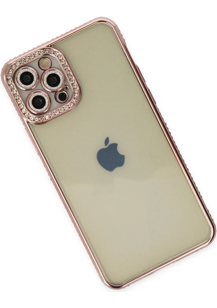Newface iPhone 12 Pro Kılıf Joke Taşlı Silikon - Pembe modelleri
