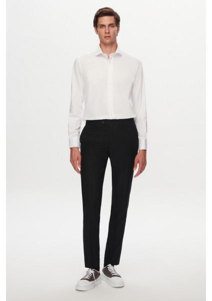 Ds Damat Slim Fit Beyaz Düz Nano Care Gömlek fırsatları