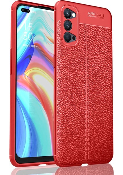 Newface Oppo Reno 4 Kılıf Auto Focus Kapak - Kırmızı
