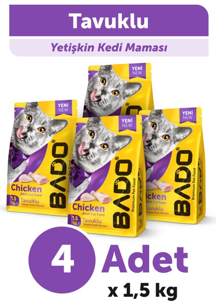 Kısırlaştırılmış Kedi Maması Tavuk Etli 1,5 kg 4'lü
