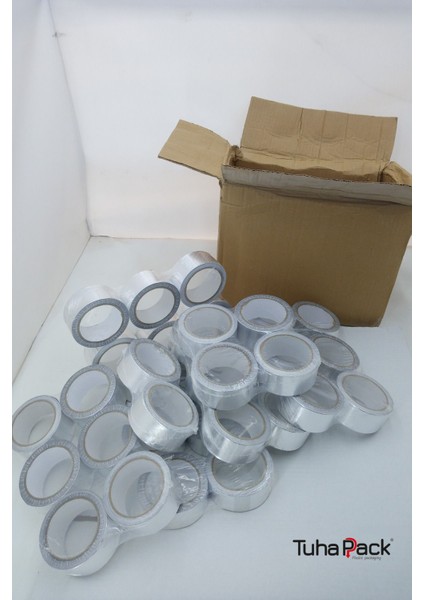 Alüminyum Folyo Bant 45MM x 20M (42 Adet) - Yanmaz, Isıya Dayanıklı, Soba Borusu ve Tamir Bandı modelleri