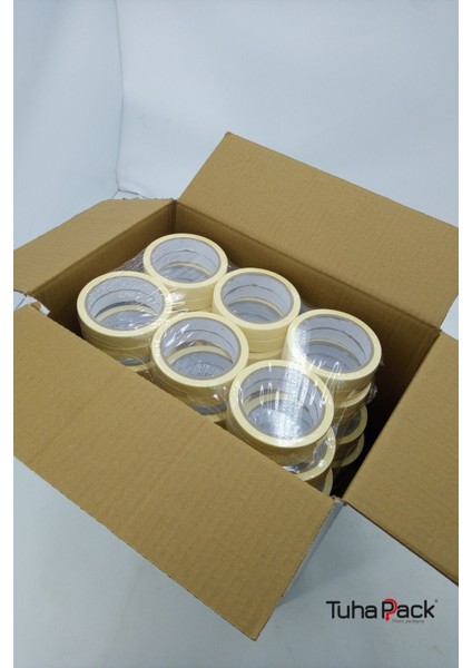 Maskeleme Bandı 18MM x 30M Krem (96 Adet) (Kağıt Bant) - Oto Boya, Fırın ve Dekorasyon Bandı fırsatları