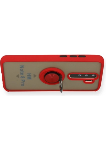 Newface Xiaomi Redmi Note 8 Pro Kılıf Montreal Yüzüklü Silikon Kapak - Kırmızı modelleri