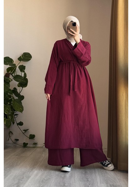 Kimono Takım - Bordo modelleri