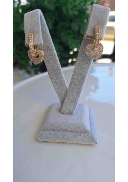 Kalp Küpe Zirkon Taşlı Gold fiyatları