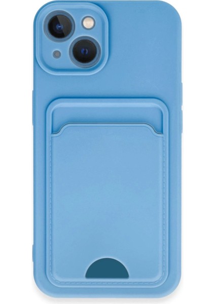 Newface iPhone 13 Kılıf Kelvin Kartvizitli Silikon - Mavi