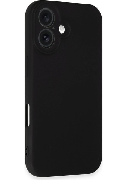 Newface iPhone 16 Plus Kılıf Nano Içi Kadife Silikon - Siyah
