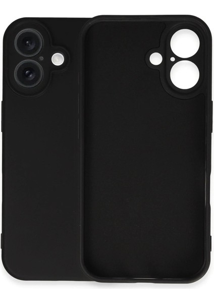 Newface iPhone 16 Plus Kılıf Nano Içi Kadife Silikon - Siyah