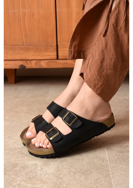 Siyah Kadın Aksesuarlı Terlik 1801 modelleri