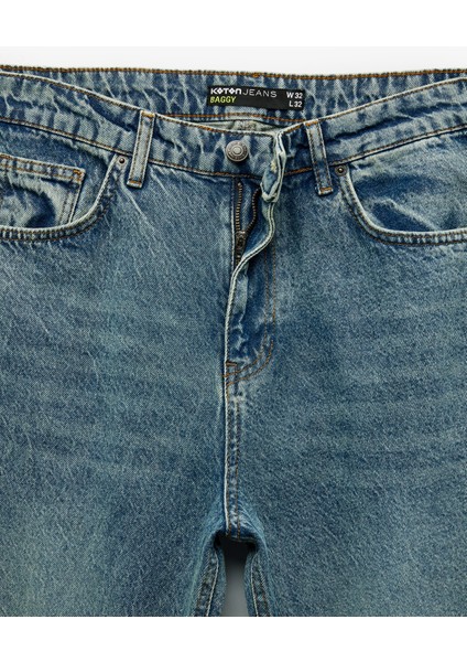 Pamuklu Cep Detaylı Bol Baggy Jean Pantolon indirimleri