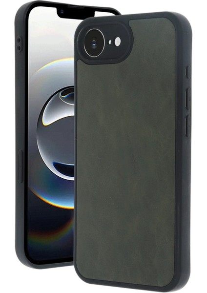 Newface iPhone 16E Kılıf Aras Deri Kapak - Koyu Yeşil