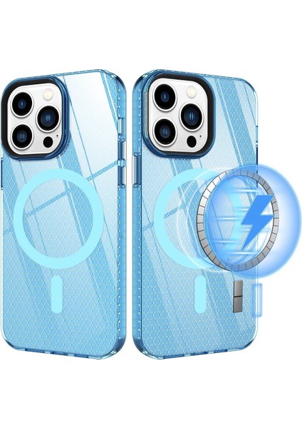 Newface iPhone 13 Pro Max Kılıf Beta Magneticsafe Silikon - Mavi