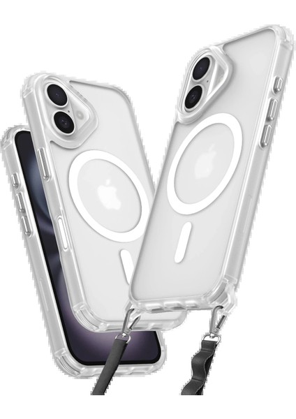Newface iPhone 16 Plus Kılıf Enka Magsafe Silikon Kılıf - Şeffaf