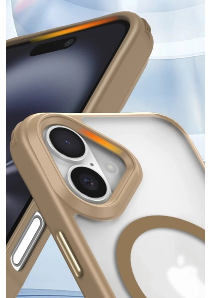 Newface iPhone 16 Plus Kılıf Enka Magsafe Silikon Kılıf - Şeffaf