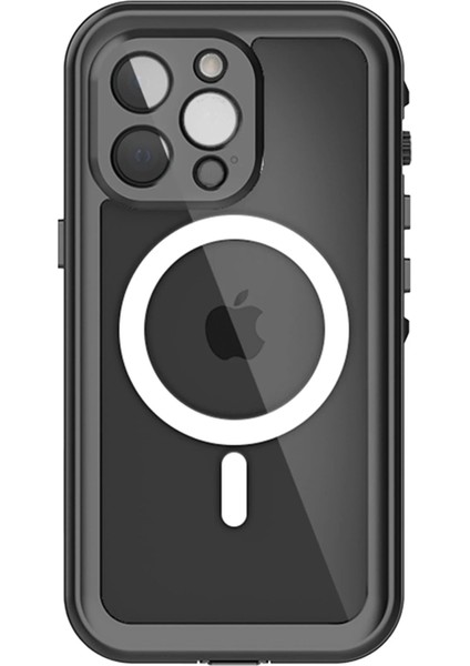 Newface iPhone 13 Pro Kılıf Red Pepper Magneticsafe Su Geçirmez Kılıf - Siyah-Gri