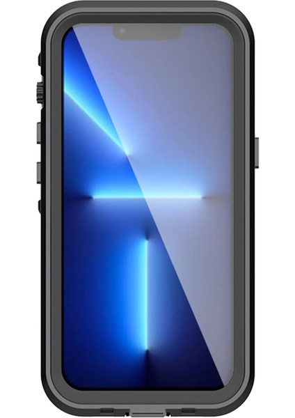 Newface iPhone 13 Pro Kılıf Red Pepper Magneticsafe Su Geçirmez Kılıf - Siyah-Gri