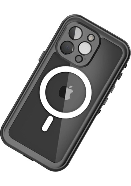 Newface iPhone 13 Pro Kılıf Red Pepper Magneticsafe Su Geçirmez Kılıf - Siyah-Gri