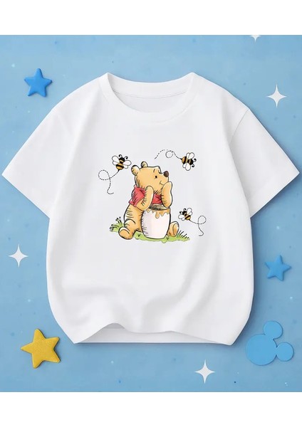 Winnie The Pooh Bal Yiyen Ayı Temalı Çocuk Tişörtü