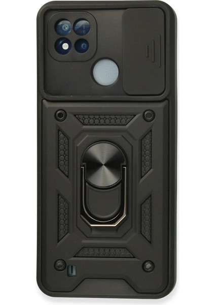 Newface Realme C11 2021 Kılıf Pars Lens Yüzüklü Silikon - Siyah