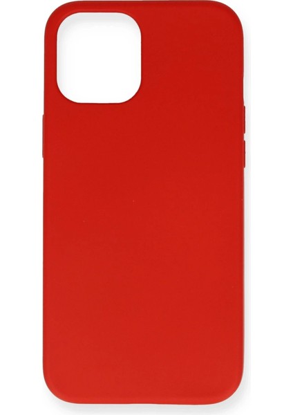 Newface iPhone 12 Pro Max Kılıf Nano Içi Kadife Silikon- Kırmızı