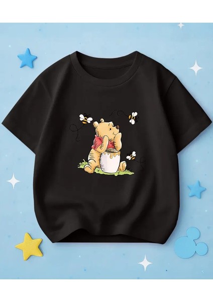 Winnie The Pooh Bal Yiyen Ayı Temalı Çocuk Tişörtü