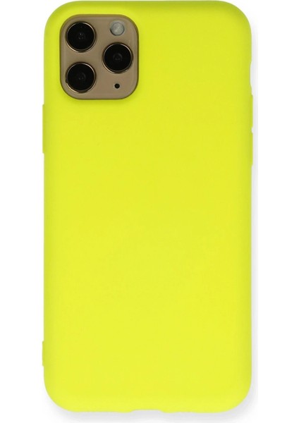 Newface iPhone 11 Pro Kılıf Nano Içi Kadife Silikon - Sarı
