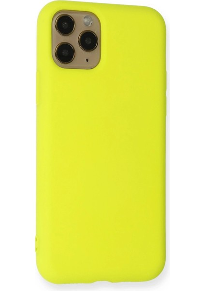 Newface iPhone 11 Pro Kılıf Nano Içi Kadife Silikon - Sarı