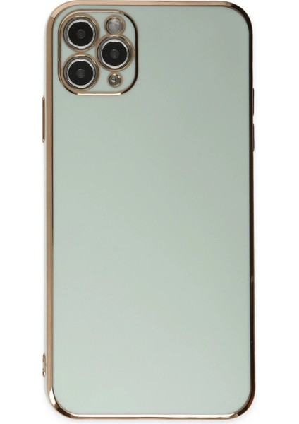 Newface iPhone 11 Pro Max Kılıf Volet Silikon - Açık Yeşil