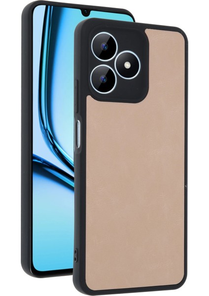 Newface Realme Note 50 4g Kılıf Aras Deri Kapak - Pudra