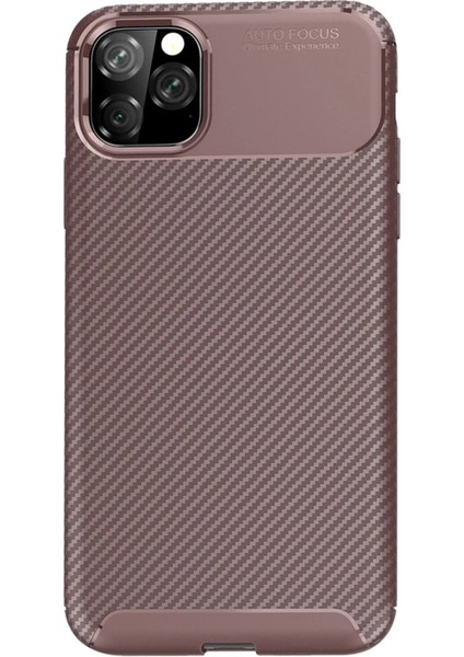 Newface iPhone 11 Pro Kılıf Auto Focus Karbon Kapak - Kahverengi
