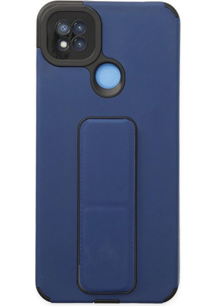 Newface Xiaomi Redmi 9c Kılıf Mega Standlı Silikon - Mavi