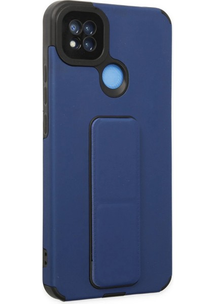 Newface Xiaomi Redmi 9c Kılıf Mega Standlı Silikon - Mavi