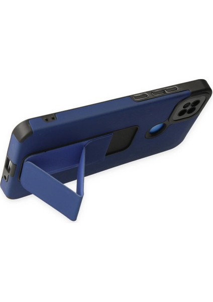 Newface Xiaomi Redmi 9c Kılıf Mega Standlı Silikon - Mavi
