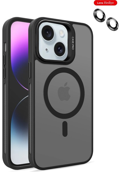 Joko iPhone 14 Kılıf Flet Lens Magsafe Kapak - Siyah